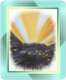 Vue nocturne de la Montagne Yang Min  - peinture de Ma&icirc;tre Supr&ecirc;me Ching Hai